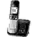 Panasonic KX-TG6821 DECT, GAP Schnurloses Telefon analog Anrufbeantworter, Freisprechen Schwarz, Silber