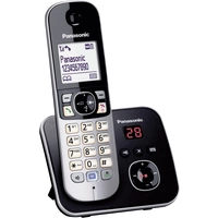 Panasonic KX-TG6821 DECT, GAP Schnurloses Telefon analog Anrufbeantworter, Freisprechen Schwarz, Silber Panasonic KX-TG6821 DECT, GAP Schnurloses Telefon analog Anrufbeantworter, Freisprechen Schwarz, Silber