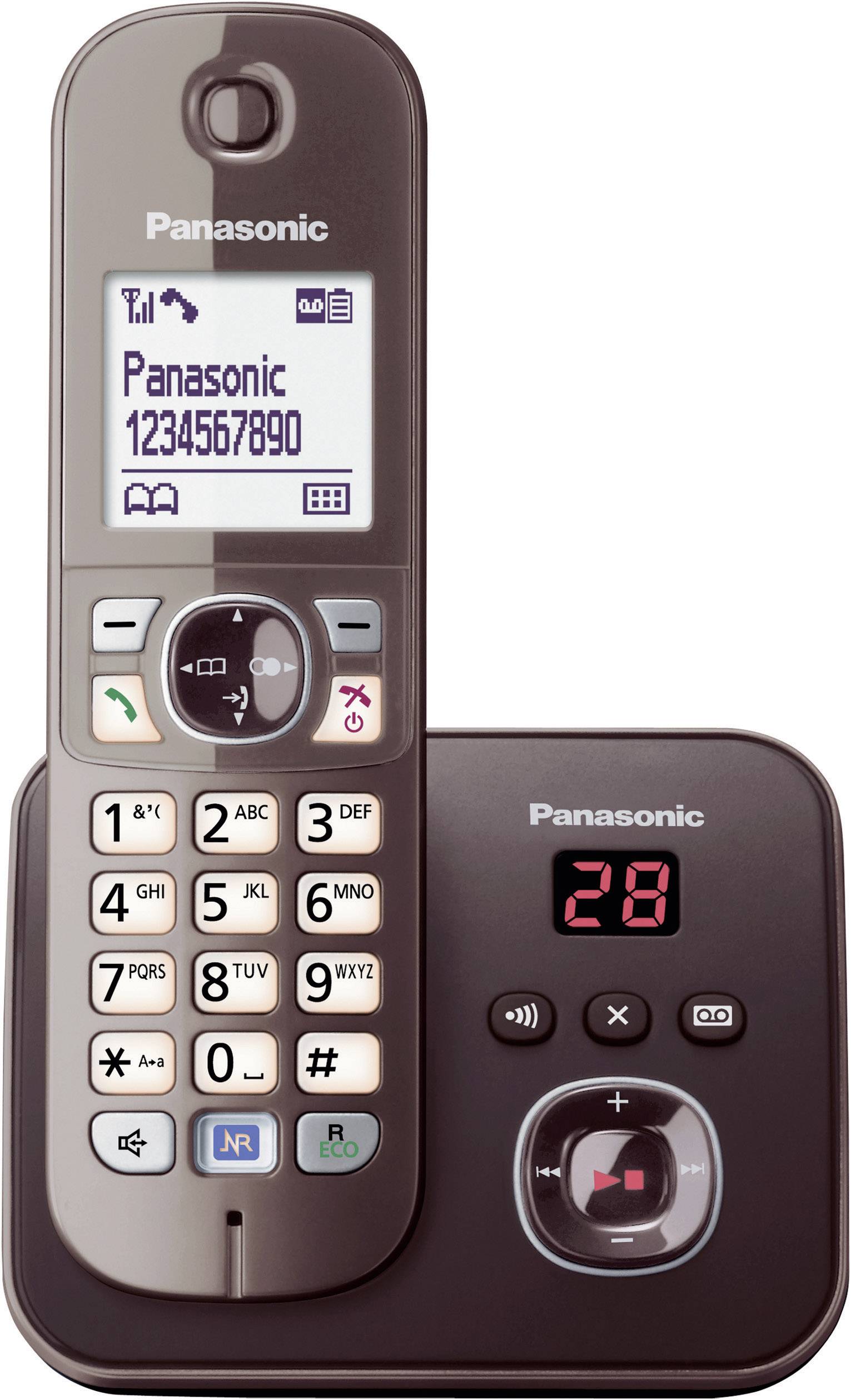 Panasonic KX-TG6821 DECT, GAP Schnurloses Telefon analog Anrufbeantworter, Freisprechen Mocca