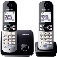 Panasonic KX-TG6812 Duo DECT, GAP Schnurloses Telefon analog Freisprechen Schwarz, Silber Panasonic KX-TG6812 Duo DECT, GAP Schnurloses Telefon analog Freisprechen Schwarz, Silber