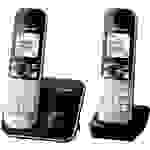 Panasonic KX-TG6812 Duo DECT, GAP Schnurloses Telefon analog Freisprechen Schwarz, Silber