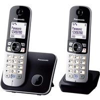 Panasonic KX-TG6812 Duo DECT, GAP Schnurloses Telefon analog Freisprechen Schwarz, Silber Panasonic KX-TG6812 Duo DECT, GAP Schnurloses Telefon analog Freisprechen Schwarz, Silber