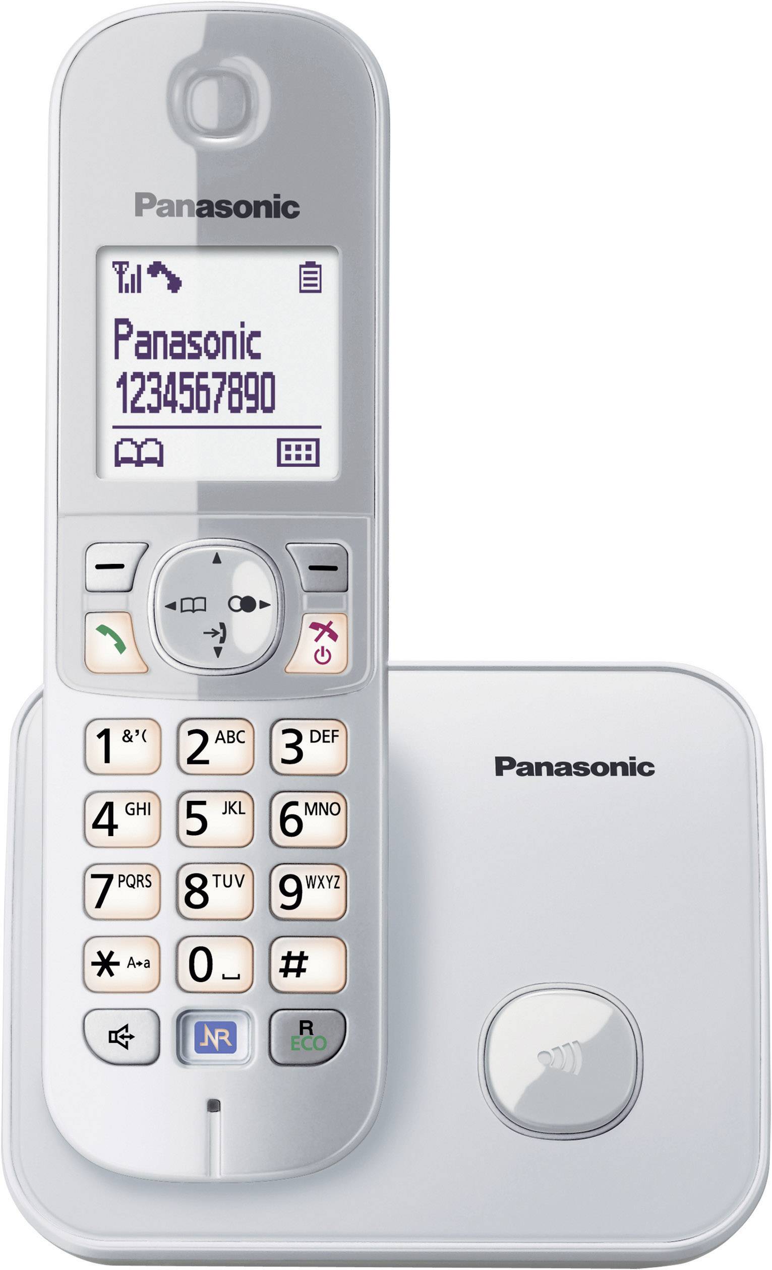 Panasonic KX-TG6811 DECT, GAP Schnurloses Telefon analog Freisprechen Silber, Grau