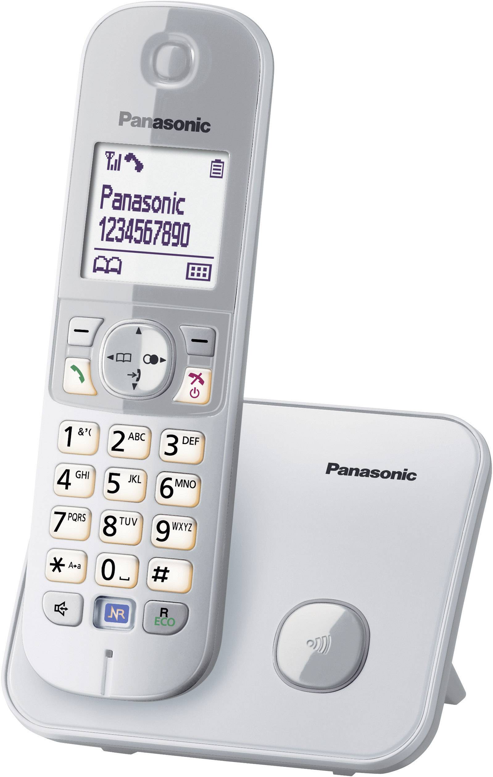 Panasonic KX-TG6811 DECT, GAP Schnurloses Telefon analog Freisprechen Silber, Grau