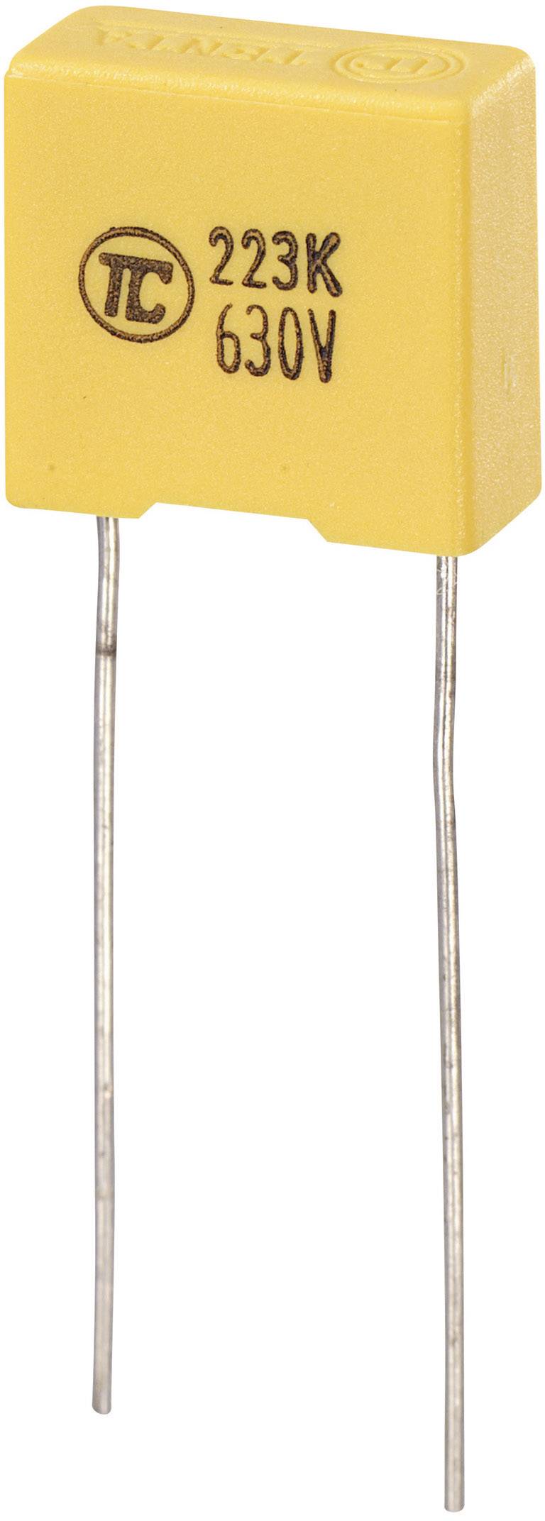 TRU COMPONENTS MKS-Folienkondensator radial bedrahtet 0.022 µF 630 V/DC 5% 10mm (L x B x H) 13 x 6 x 12mm