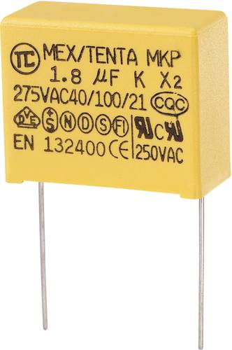 MKP-X2 1 St. MKP-X2-Funkentstör-Kondensator radial bedrahtet 1.8 µF 275 V/AC 10% 27.5mm (L x B x H