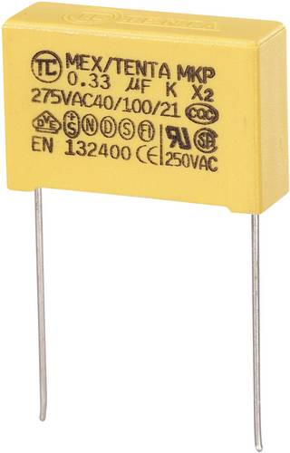 TRU COMPONENTS MKP-X2 MKP-X2-Funkentstör-Kondensator radial bedrahtet 0.33 µF 275 V/AC 10 % 2