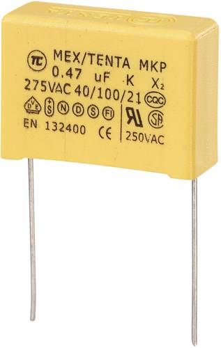 TRU COMPONENTS MKP-X2 MKP-X2-Funkentstör-Kondensator radial bedrahtet 0.47 µF 275 V/AC 10 % 2