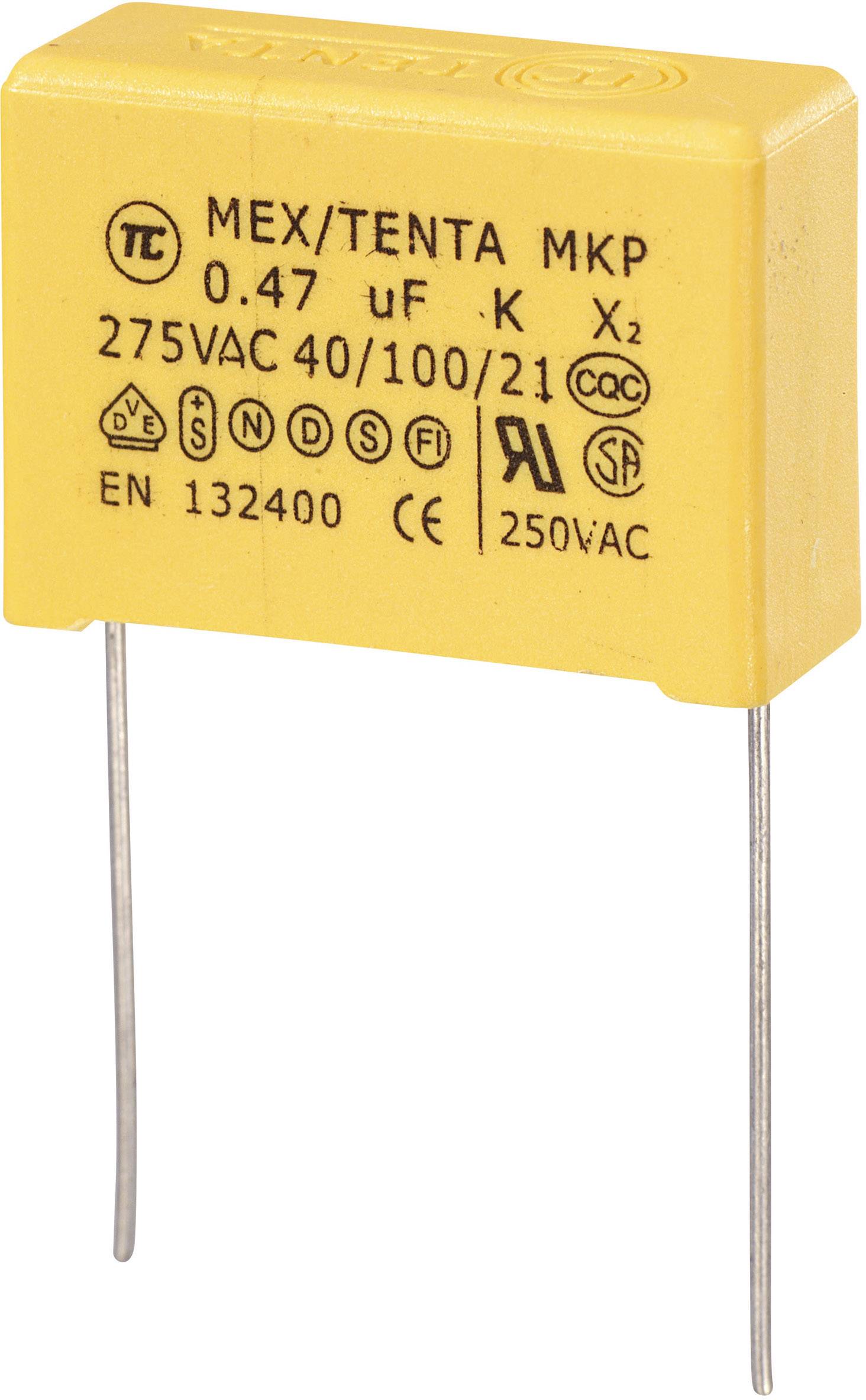 TRU Components MKP-X2 MKP-X2-Funkentstör-Kondensator radial bedrahtet 0.47 µF 275 V/AC 10 % 2