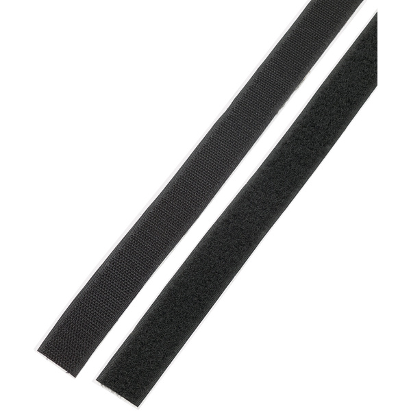 Basetech STD-LH25/1M Klettband zum Aufkleben Haft- und Flauschteil (L x B) 1000mm x 25mm Schwarz 1 Paar