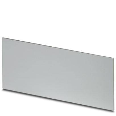 Rechteckiges graues Schild oder Platte, ohne sichtbare Aufschrift oder Verzierung, vor einem neutralen Hintergrund.