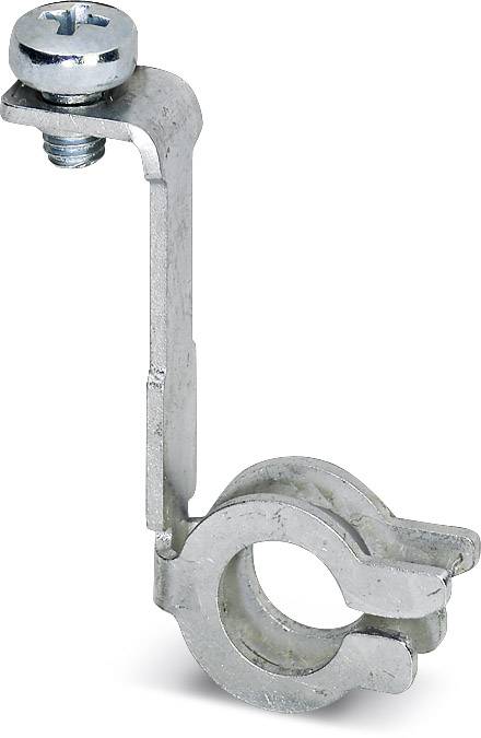 Metallischer Schellenhalter mit Schraube; ermöglicht sichere Befestigung in Installationen oder Reparaturen.