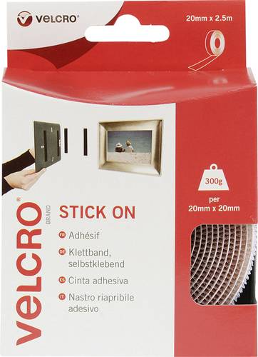 VELCRO® VEL-EC60214 Klettband zum Aufkleben Haft- und Flauschteil (L x B) 2500mm x 20mm Weiß 2.5m