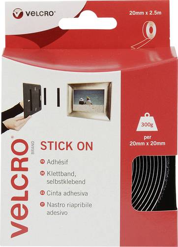 VELCRO® VEL-EC60215 Klettband zum Aufkleben Haft- und Flauschteil (L x B) 2500 mm x 20 mm Schwarz 2