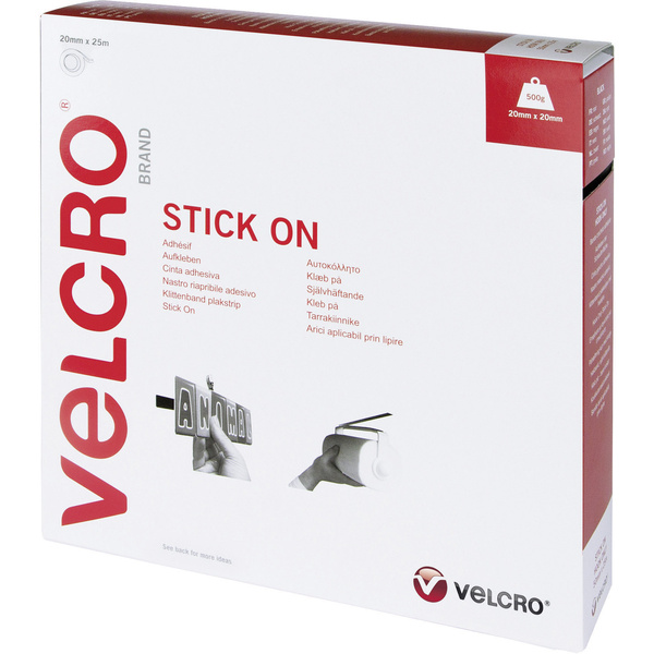 VELCRO® VEL-EC60355 Klettband zum Aufkleben Haft- und Flauschteil (L x B) 25000 mm x 20 mm Schwarz
