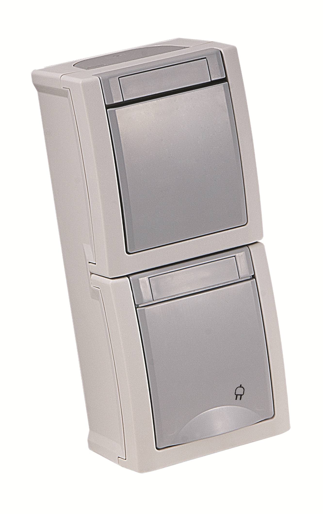 VIKO Feuchtraum-Schalterprogramm Schalter/Steckdosen Kombination Pacific Grau 90591098-DE 1 St.