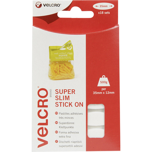 VELCRO® VEL-EC60212 Klettelipse zum Aufkleben Haft- und Flauschteil (L x B) 35mm x 12mm Weiß 18St.