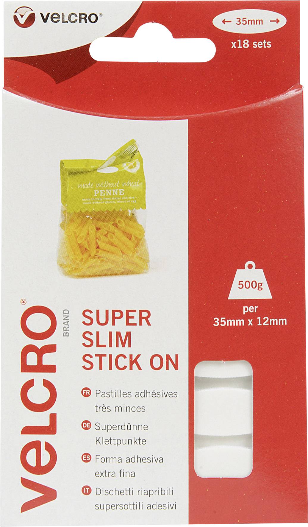 VELCRO® VEL-EC60212 Klettelipse zum Aufkleben Haft- und Flauschteil (L x B) 35mm x 12mm Weiß 18St.