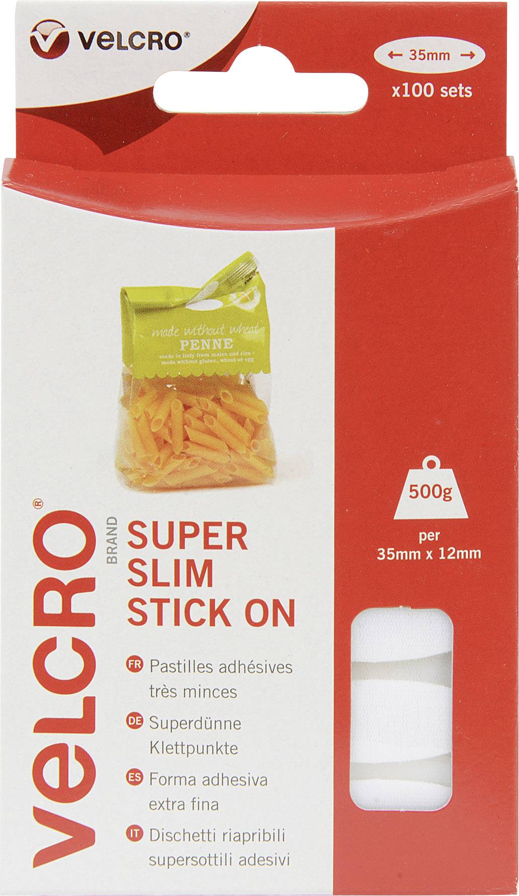 VELCRO® VEL-EC60213 Klettelipse zum Aufkleben Haft- und Flauschteil (L x B) 35 mm x 12 mm Weiß 100 St.