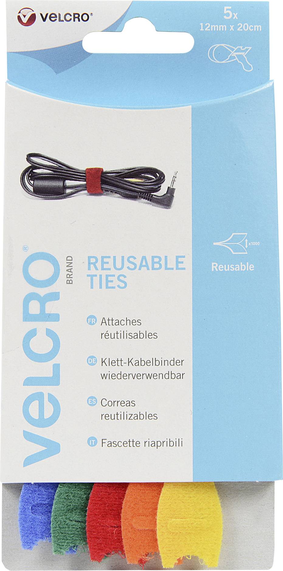 VELCRO® VEL-EC60250 Klettkabelbinder zum Bündeln Haft- und Flauschteil (L x B) 200 mm x 12 mm Blau