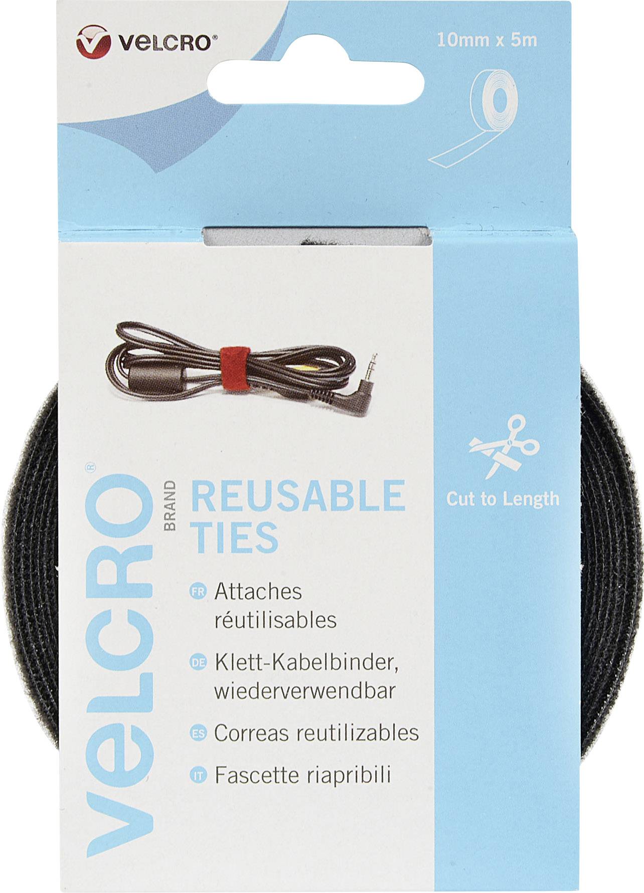 VELCRO® VEL-EC60253 Klettkabelbinder zum Bündeln Haft- und Flauschteil (L x B) 5000 mm x 10 mm Schw