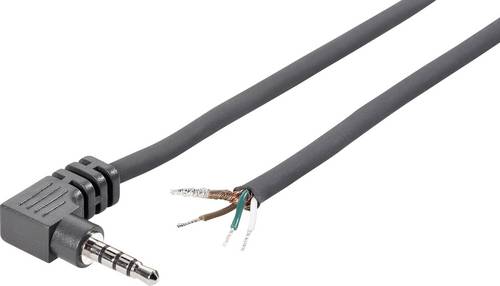 TRU Components 1579003 Klinken-Steckverbinder 3.5 mm Stecker, gewinkelt Polzahl: 4 Stereo Schwarz 1
