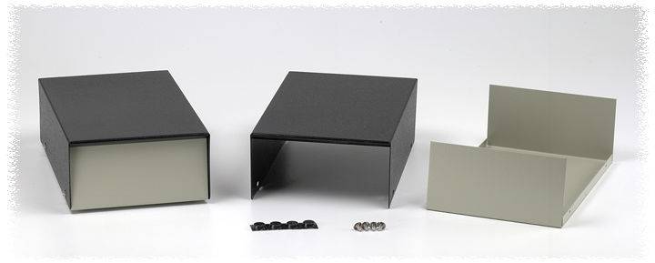 Hammond Electronics 1454D Instrumenten-Gehäuse 102 x 149 x 54 Stahl Grau, Schwarz 1 St.