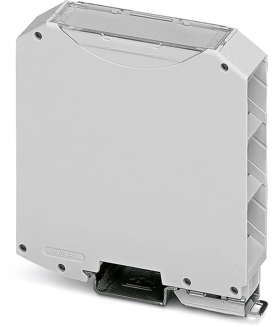 Ein weißes elektronisches Gerät mit rechteckiger Form und abgerundeten Kanten. Es hat einen transparenten Bereich oben und eine Metallverbindung unten.