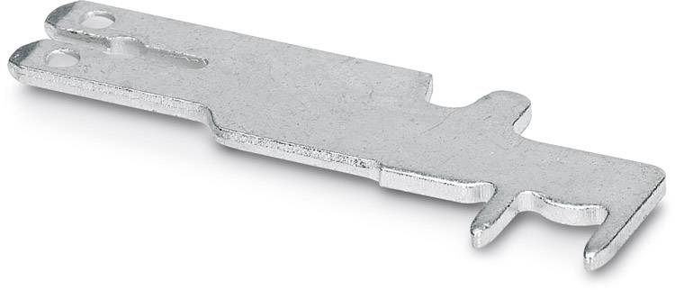 Metallschlüssel zum Lösen und Festziehen von Ventilen, mit zwei Öffnungen an einem Ende und einem geformten Griff am anderen Ende.