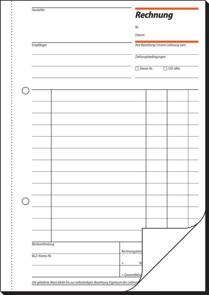 sigel Rechnung/RE525, weiß+weiß, mit Blaupapier, A5 hoch, Inh. 2 x 50 Blatt