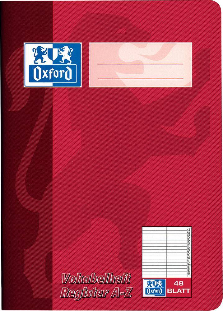 Vokabelheft mit Register A5 48 Blatt mit Register A-Z