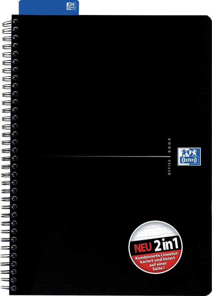 Collegeblock Smart Black A4+ kariert/liniert 70 Blatt schwarz