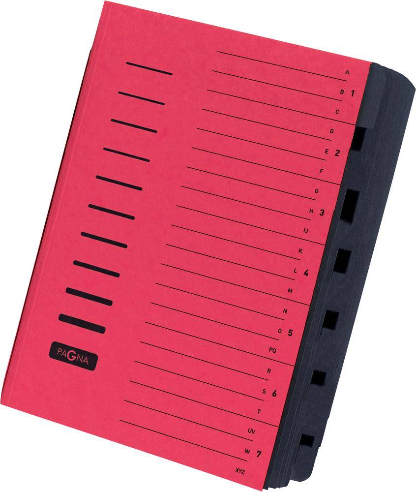 Ordnungsmappe 7 Fächer rot