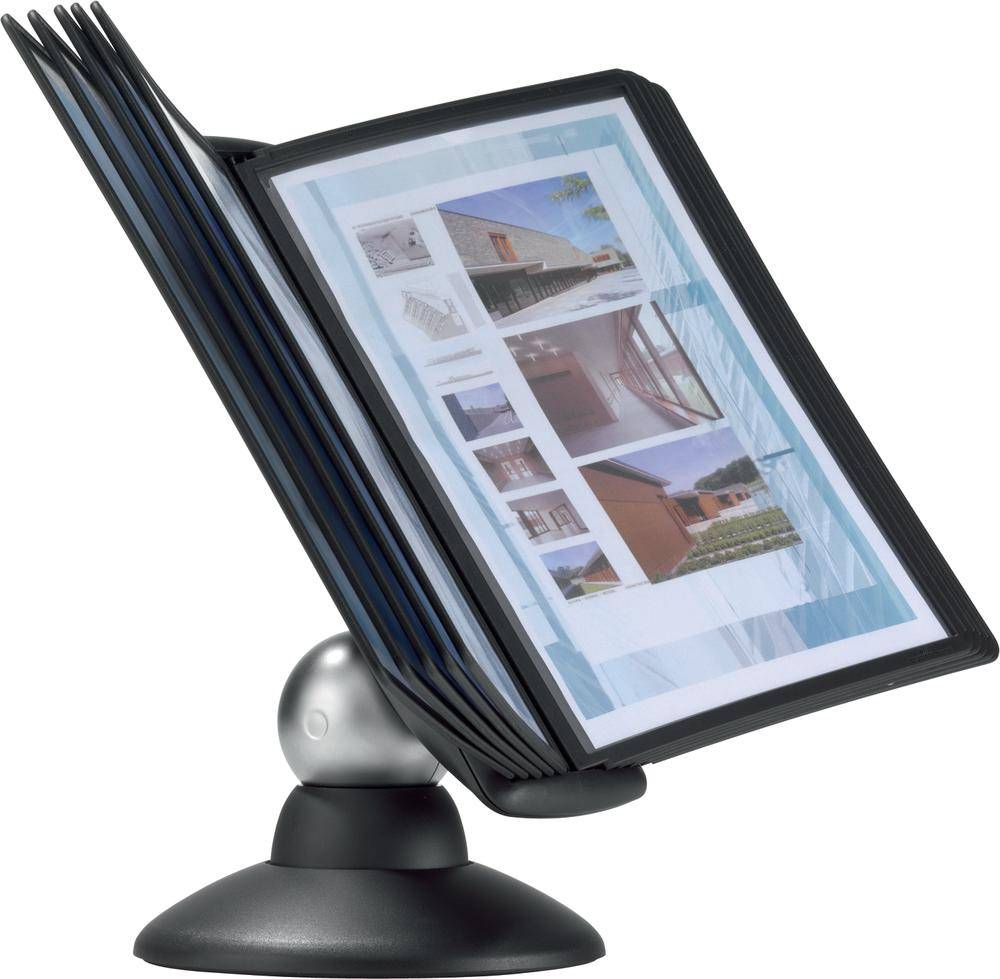 Sichttafelständer Sherpa motion Tischständer mit 10 Tafeln schwarz