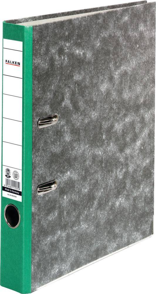 Falken Ordner FALKEN Recycling DIN A4 Rückenbreite: 50 mm Grün Wolkenmarmor 2 Bügel 80023500