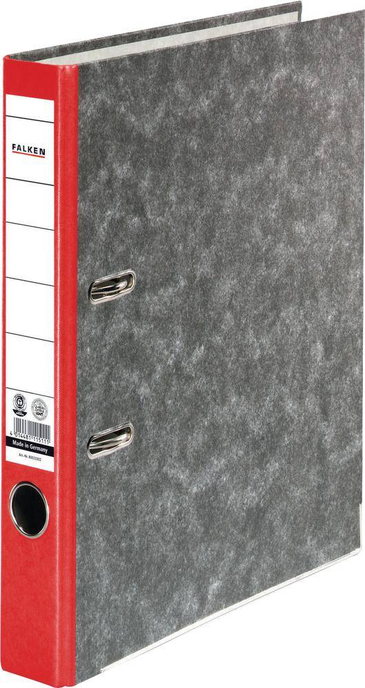 Falken Ordner FALKEN Recycling DIN A4 Rückenbreite: 50 mm Rot Wolkenmarmor 2 Bügel 80023302