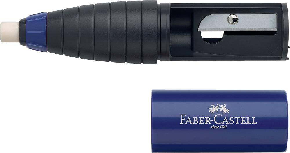 FABER-CASTELL Radierer-Spitzer-Kombination, rot / blau (5659896)