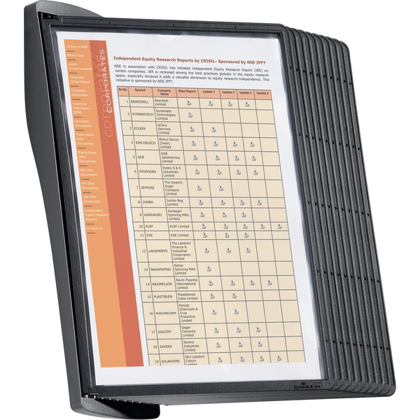 Durable Sichttafelwandhalter SHEPA STYLE WALL 10 - 5854 Schwarz DIN A4 Anzahl der mitgelieferten Sichttafeln 10