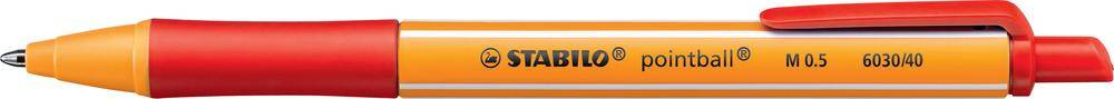 STABILO Kugelschreiber pointball, rot/6030/40, rot, 0,5mm