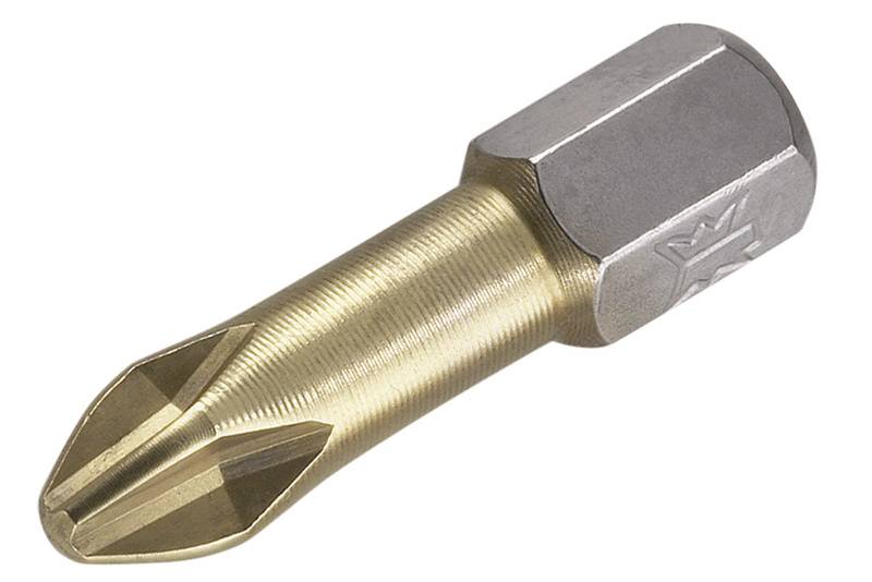Wolfcraft Kreuzschlitz-Bit PH 2 S2-Stahl TiN D 6.3 2 St.
