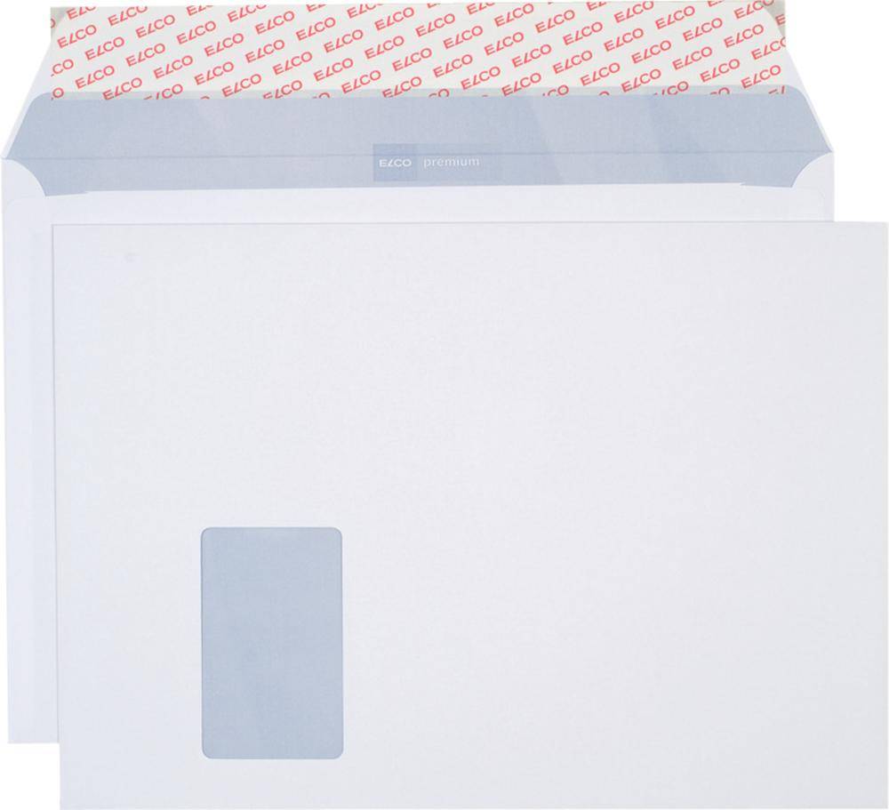 Elco Briefumschlag Haftklebung/34799, weiß,C4, mit Fenster, 120g/qm, Inh. 250