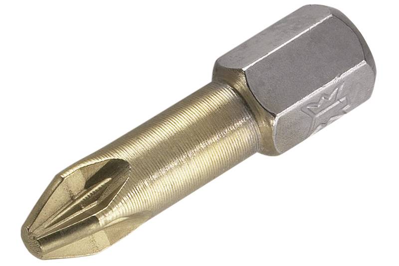 Wolfcraft Kreuzschlitz-Bit PZ 3 S2-Stahl TiN D 6.3 2 St.