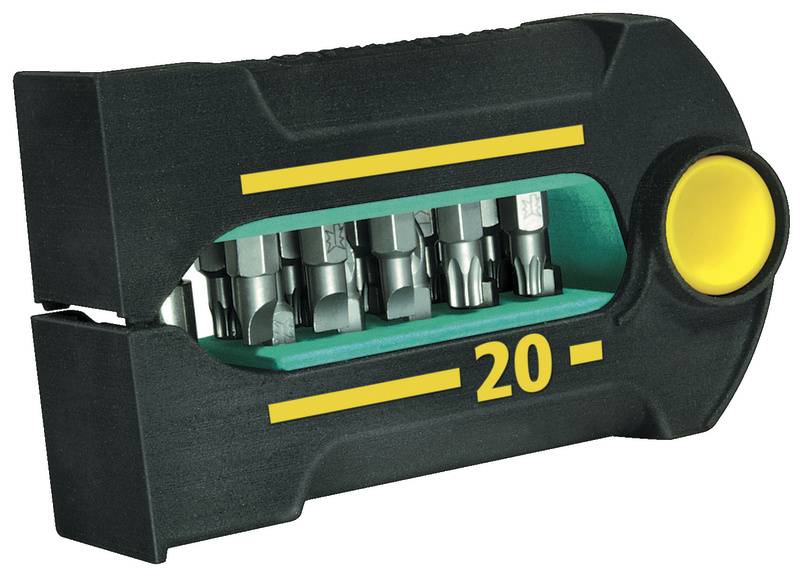 Wolfcraft 1374000 Bit-Set 21teilig Schlitz, Kreuzschlitz Phillips, Kreuzschlitz Pozidriv, Innen-Sec