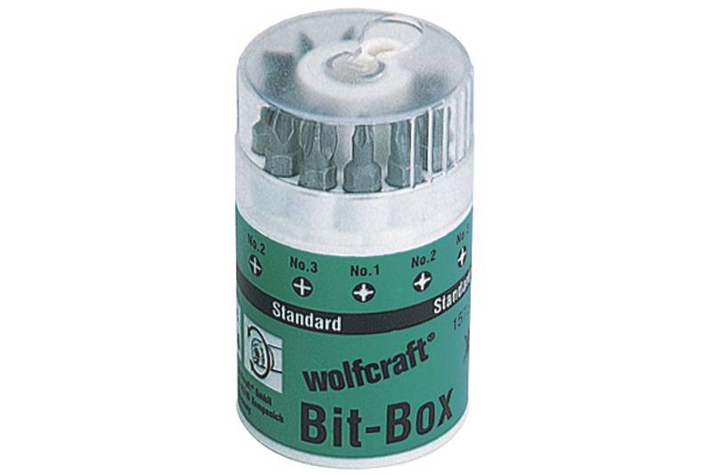 Wolfcraft 1575000 Bit-Set 10teilig Schlitz, Kreuzschlitz Phillips, Kreuzschlitz Pozidriv