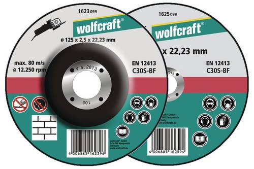 Wolfcraft 1623300 Trennscheibe gekröpft 125 mm 5 St. Stein