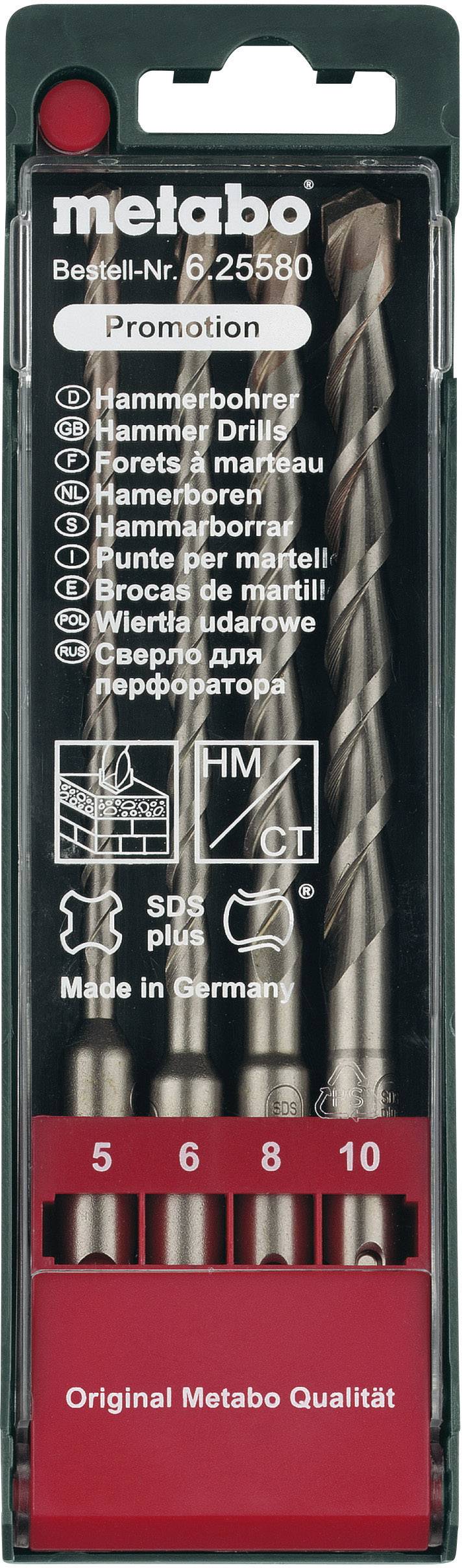 Bohrer-Set von Metabo, Bestell-Nr. 6.25580, mit fünf Bohrern unterschiedlicher Größen (5-10 mm), für Hammerbohrer geeignet.