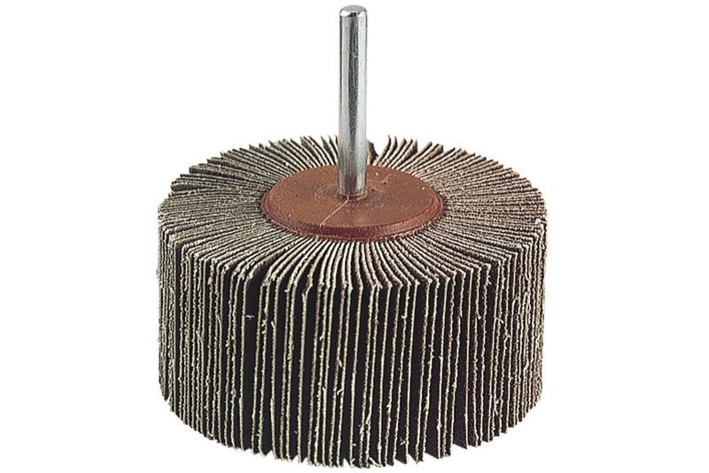 Schleiflamellen-Kopf mit Metallstift zur Montage, verwendet zum Polieren und Schleifen von Oberflächen.