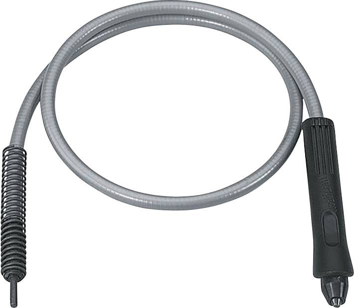 Flexible Welle mit schwarzem Griff und spiralförmiger Verstärkung am anderen Ende, dient zur Übertragung von Drehmoment.
