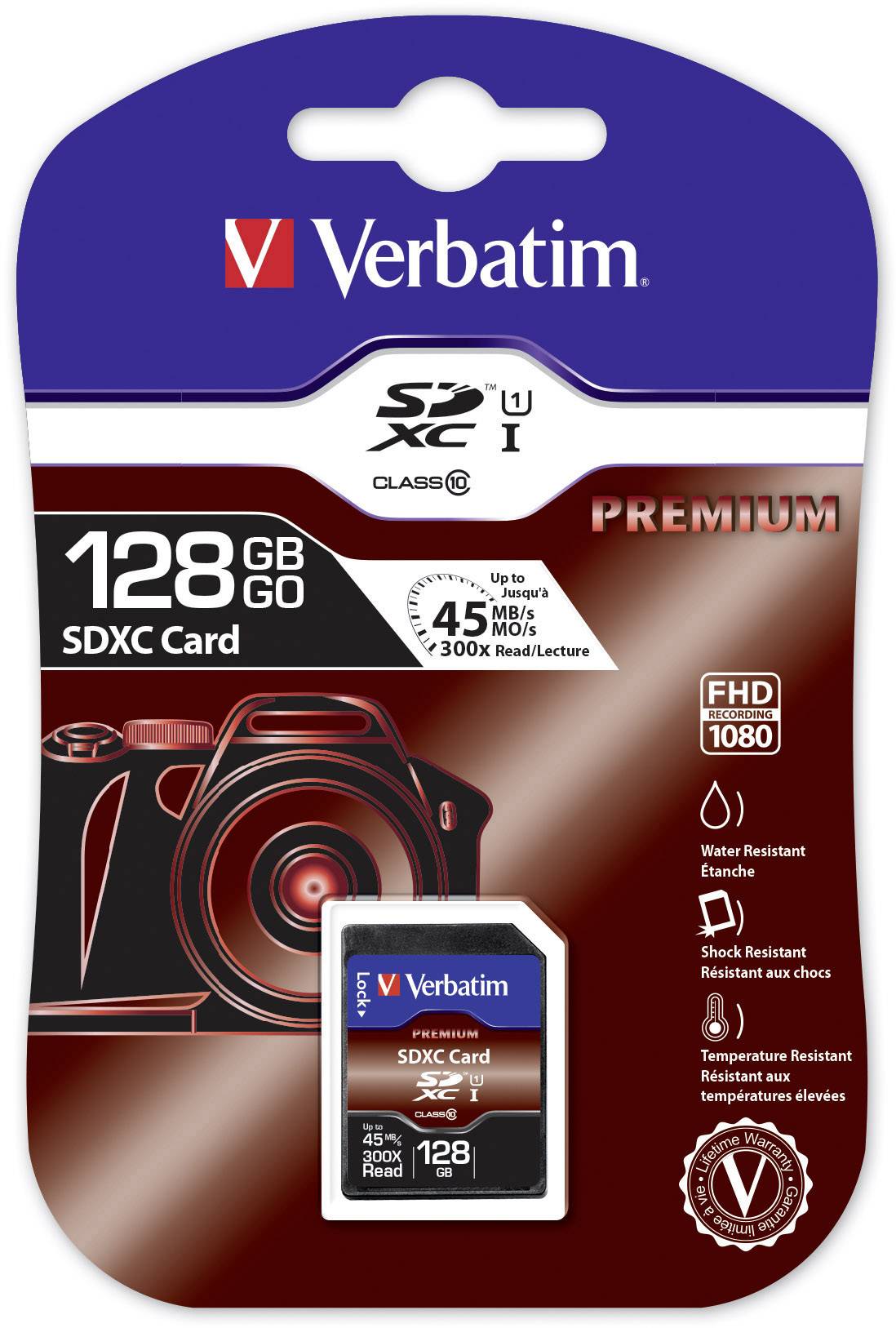 Verbatim Premium - Flash-Speicherkarte - 128 GB