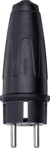 Schneider Electric 122051 Schutzkontaktstecker Vollgummi 250 V Schwarz IP20